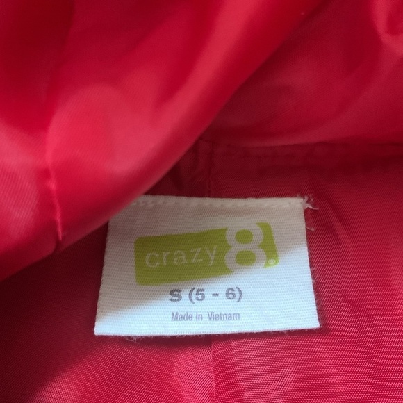 Crazy 8 elegant red faux fur hood pea coat size 5-6y winter fall pockets - Picture 4 of 7